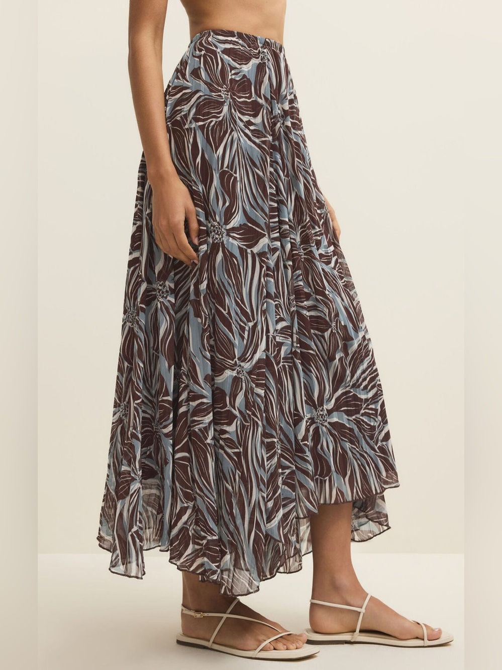 Z SUPPLY VITORIA ZINN FLORAL MAXI SKIRT IN CHOCOLATE CHERRY